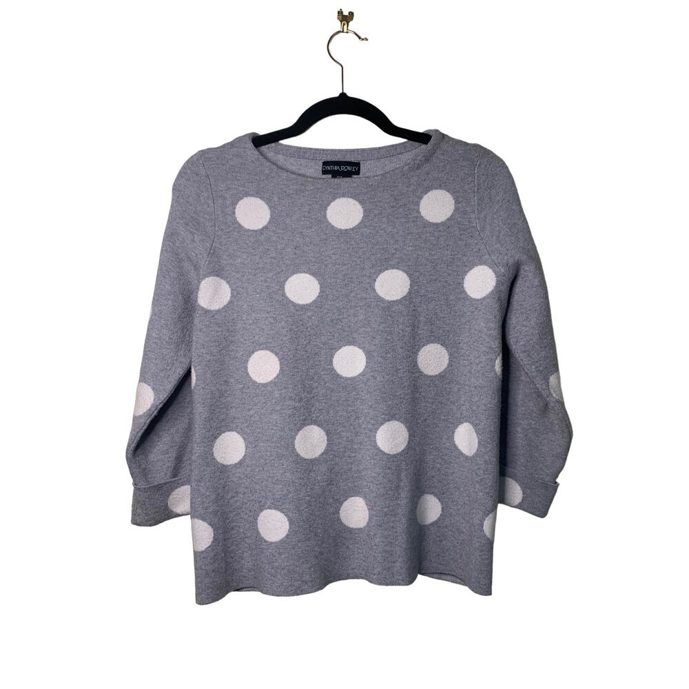 Cynthia Rowley - 3/4 Sleeve Polka Dot Sweater - Size Medium
